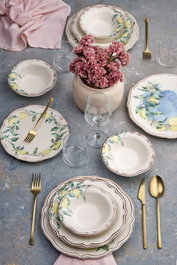 Hermia Sunny Grove Juego de Cena de Porcelana 24 Piezas